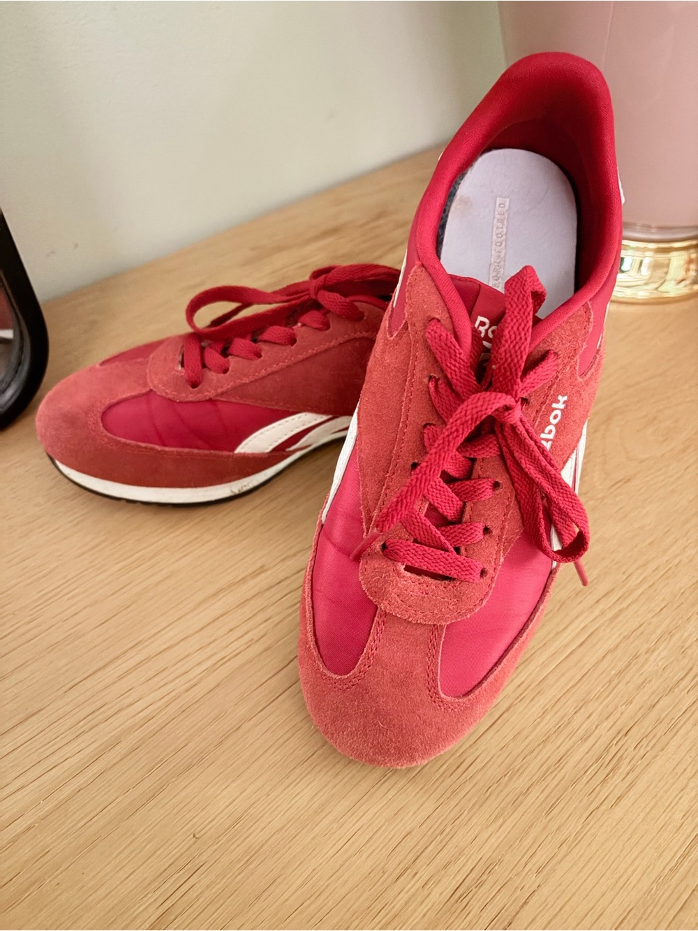 Reebok Women's Red Suede & Nylon Retro Sneaker